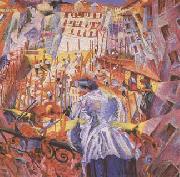 Umberto Boccioni The Noise of the Street Enters the House (mk09) oil painting